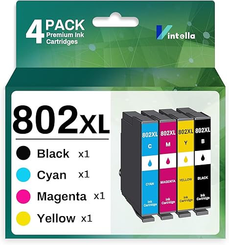 Miniatura 1 de Vintella 802XL - Cartucho de tinta remanufacturado de repuesto para Epson 802XL, paquete combinado T802XL 802 T802 T802 para impresora Workforce Pro