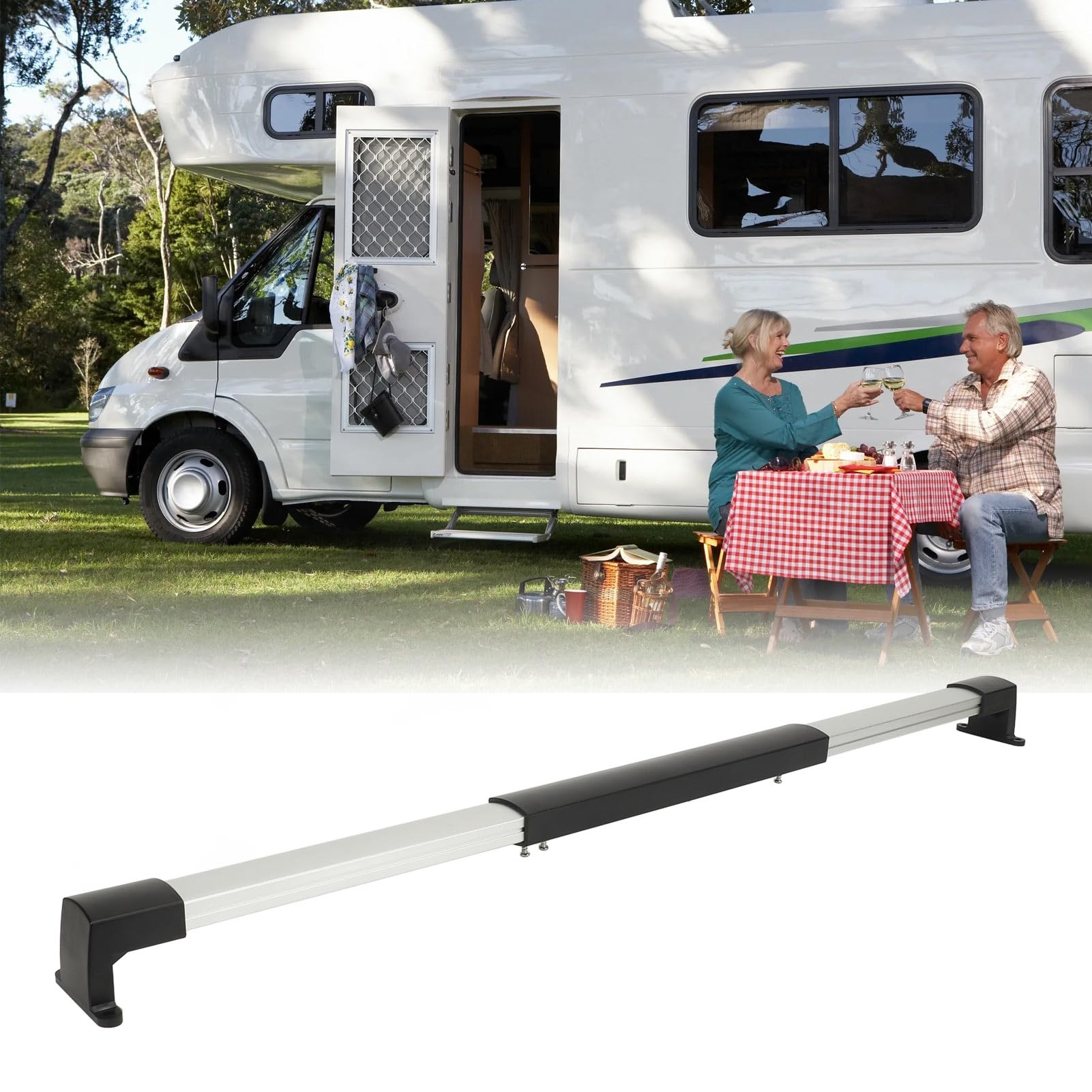 Universal Adjustable RV Screen Door Cross Bar Handle - 54cm To 72cm Length, Aluminum Alloy For Travel Trailers & Campers