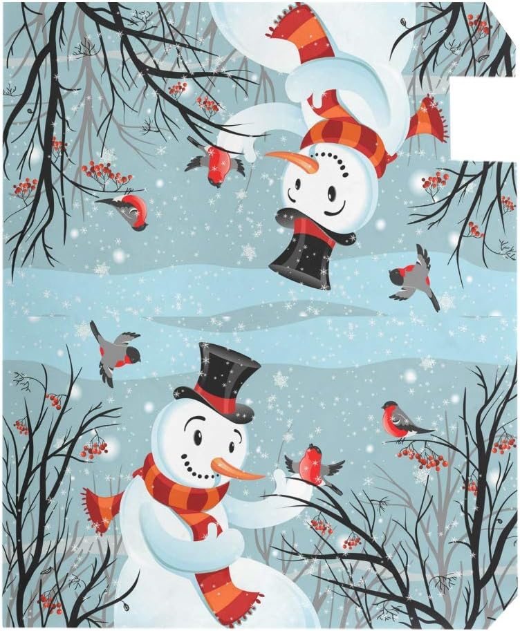 WOOR Christmas Birds Bullfinch and Snowman Magnetic Mailbox Cover MailWraps Garden Yard Home Decor for Outside Oversized-25.5" x20.8"