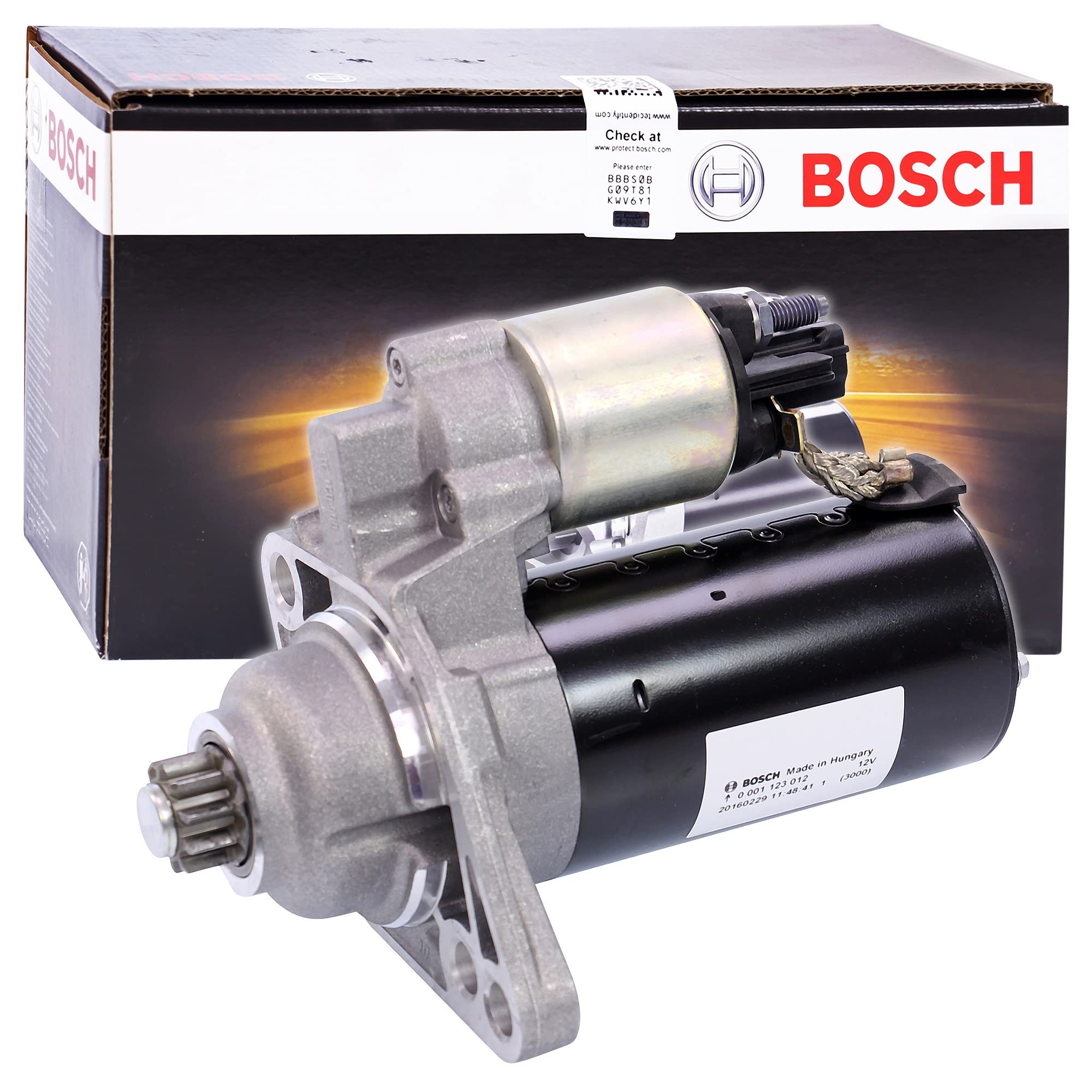 BOSCH MOTOR DE ARRANQUE 0 001 123 012 Compatible con VW Golf V Hatchback 1K1 TOURAN 1T1, 1T2 Polo IV Hatchback 9N, 9A Passat B6 Variant 3C5, SEAT Ibiza IV Hatchback 6J5, 6P1