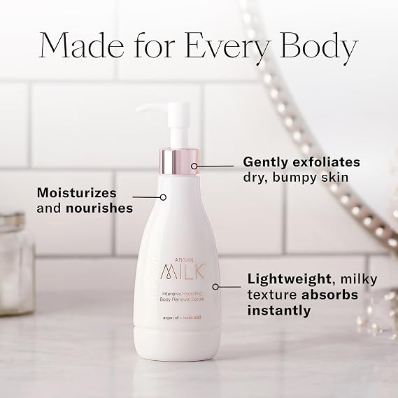 Josie Maran Argan Milk Body Serum - Nourishing Body Milk Enriched with Argan Oil to Deeply Hydrate Skin - Enriched with Pineapple Enzymes to Gently Exfoliate- Juicy Fruits (13.4 Oz)
