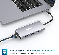 Vista 6 de USB C Adapters for MacBook Pro/Air,Mac Dongle with 3 USB Port,USB C to HDMI, USB C to RJ45 Ethernet,MOKiN 9 in 1 USB C to HDMI Adapter,100W Pd