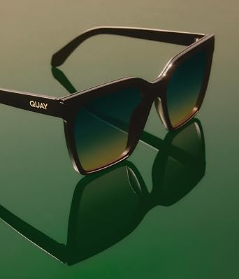 QUAY Level Up Sunglasses, Oversized Womens Square Sunglasses with UV Protected Lenses, Statement Designer Shades