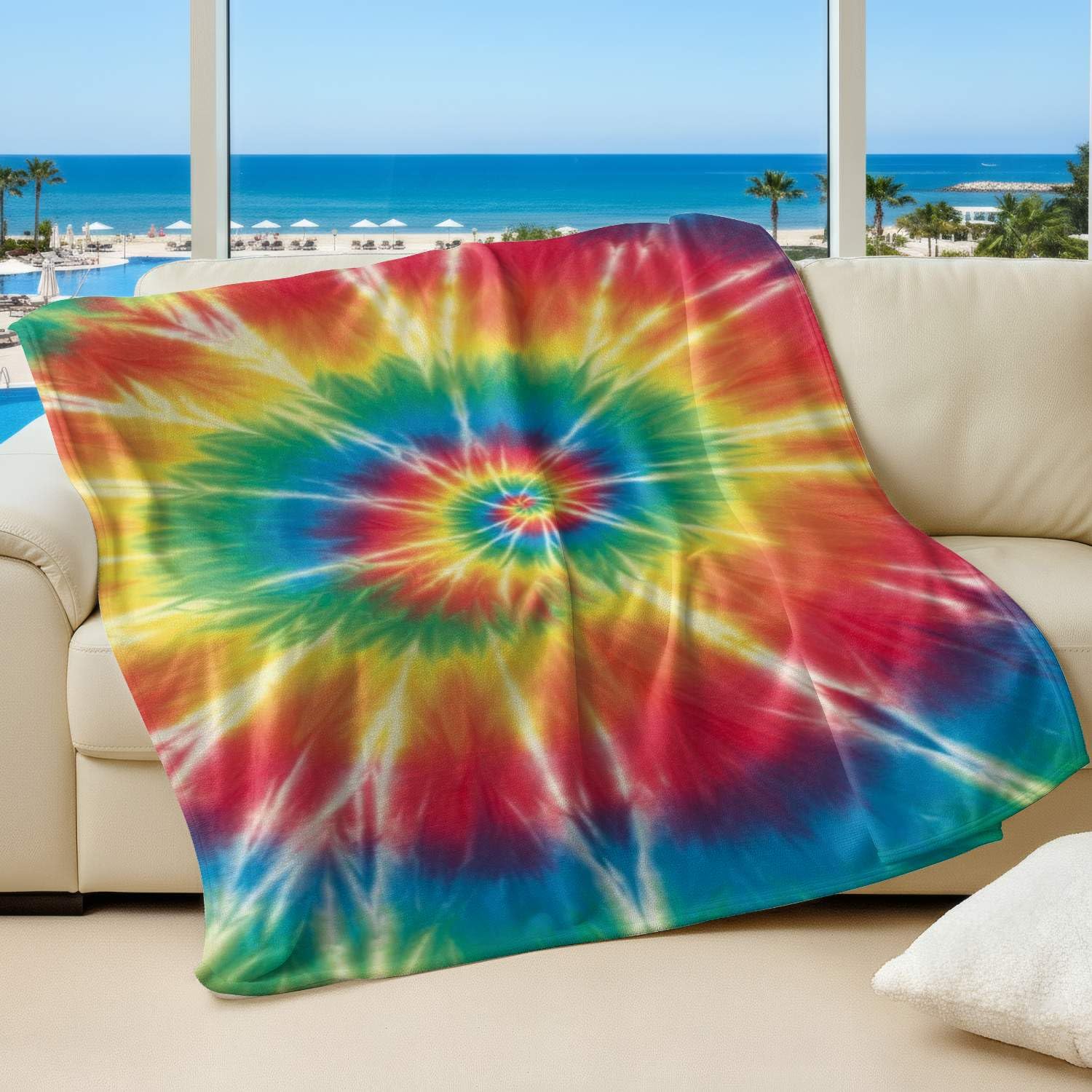 Couverture en flanelle 180x200cm plaid lit et canapé motif tourbillon pop art 04
