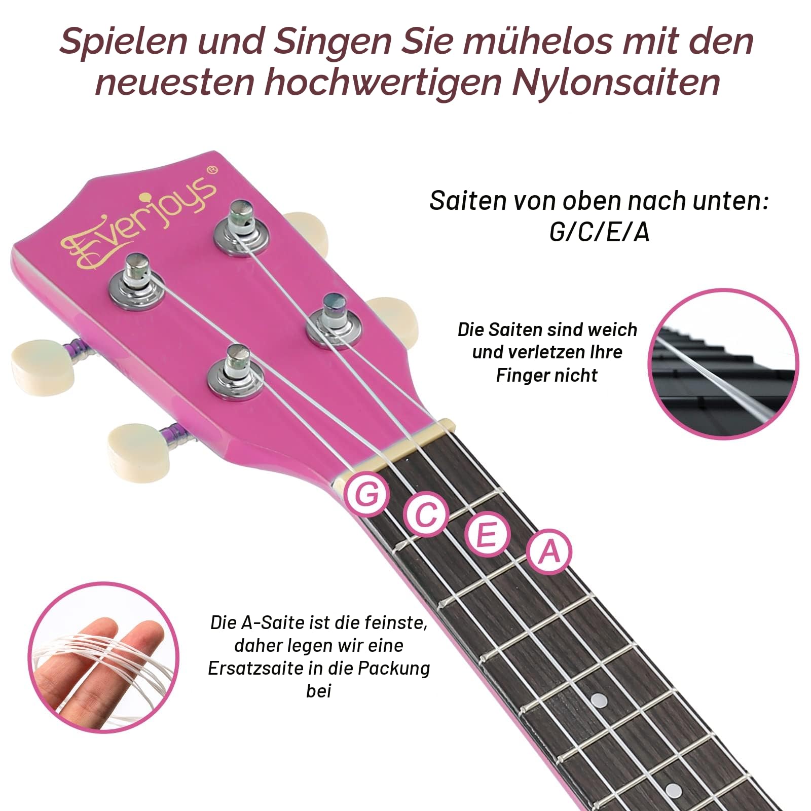 Sopran-Ukulele Anfängerset für Kinder Erwachsene Studenten mit kostenlosem Online-Unterricht 21 Zoll Ukelele Gig Bag Strap String Stickers Pick Poliertuch, Rainbow Series Ukulelen