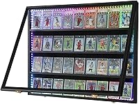 Vista 13 de 24 Vitrina para tarjetas de béisbol - Vitrina con cerradura para tarjetas de deportes con clasificación, montaje en pared con protección UV, puerta