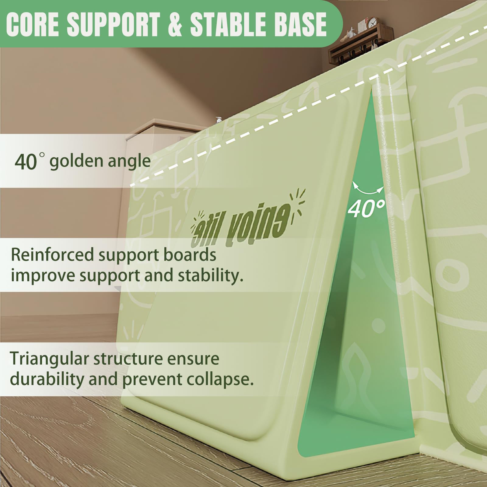 Bañera plegable para niños, portátil y grande para bebés, lavabo de ducha bañero para 0-8 años, integrado con tapón de drenaje (Verde)