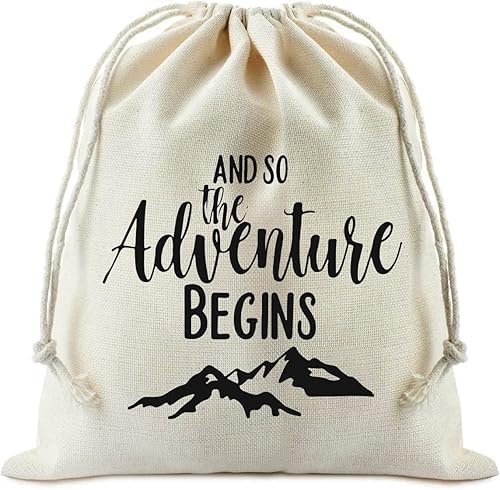 XIKAINUO Juego de 10 divertidas bolsas de muselina de algodón con cordón para resaca  And So The Adventure Begins - Kit de recuperación de disponible en Yaxa El Salvador
