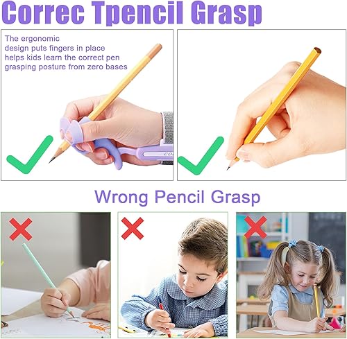 Miniatura 5 de FSZMan Pinza para lápices para niños y niños pequeños, ayuda de escritura ergonómica, soporte para lápices para 3-9 años aprendiendo a escribir