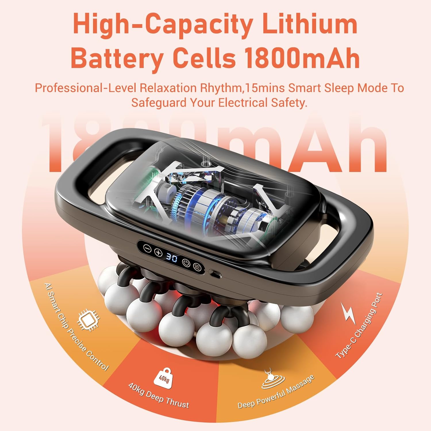 Massage Guns Deep Tissue, Valentine's Day Gifts, Neck Massager with 20 Heads, 20-Head Massage Gun Set, Portable Quiet Muscle Massage for Deep Tissue and Back, Shoulders, Legs, Pain Relief - Image 6