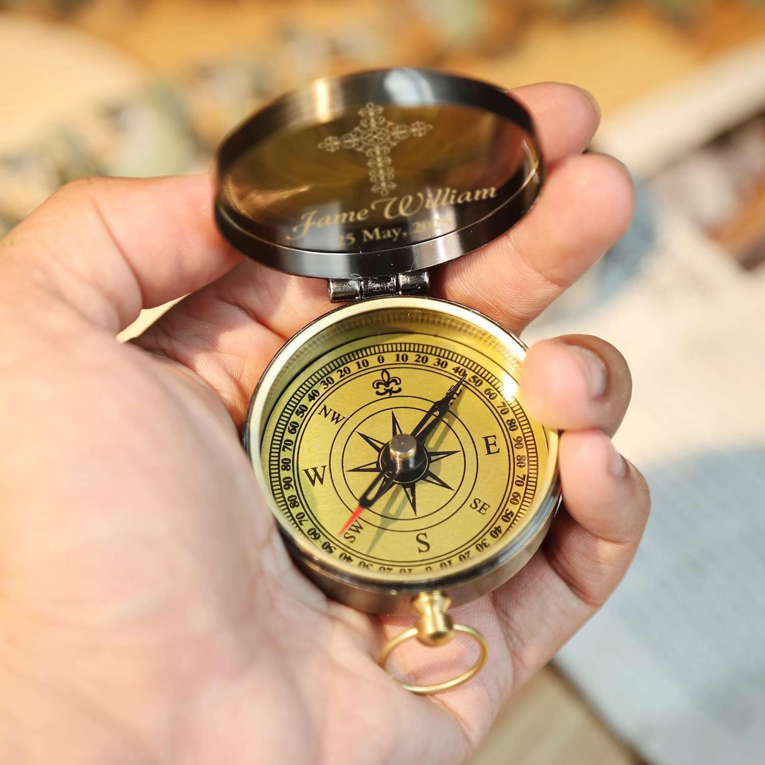Personalized Compass for Boy’s Christening, Boy’s Baptism Compass