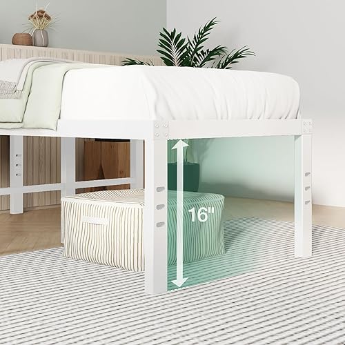 Miniatura 108 de Novilla - Base de cama matrimonial, plataforma de metal de 14 pulgadas, con espacio de almacenamiento debajo de la cama, soporte de listones de