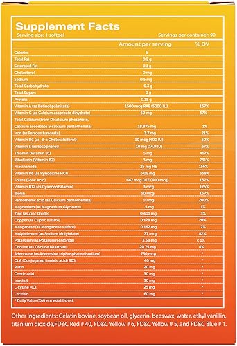 Miniatura 3 de Vivioptal Multi 90 cápsulas blandas - Suplemento multivitamínico y multimineral - Sustancias lipotrópicas y oligoelementos