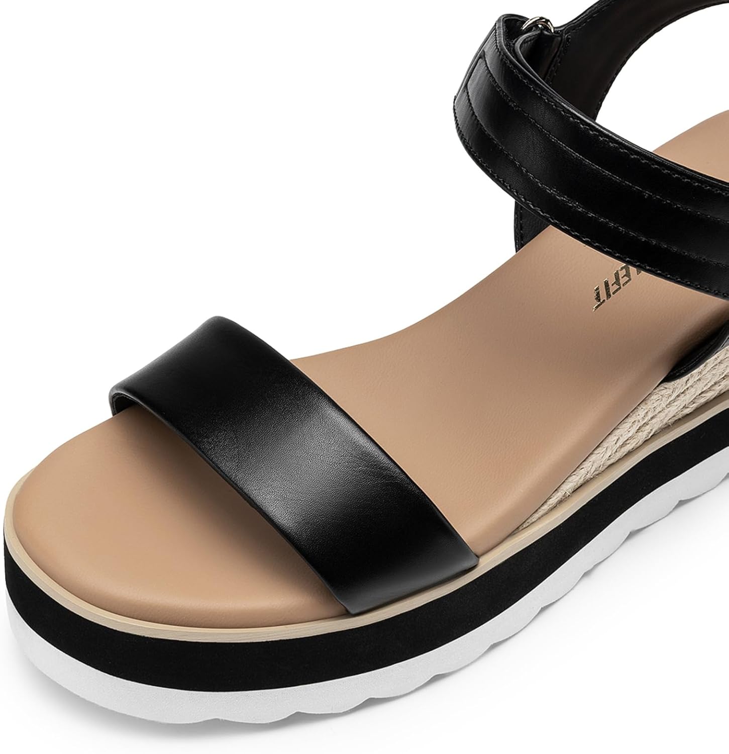 Athlefit Espadrille Wedge Sandals for Women, Open Toe Ankle Strap Low Wedge Heel Platform Sandals for Summer - Image 5