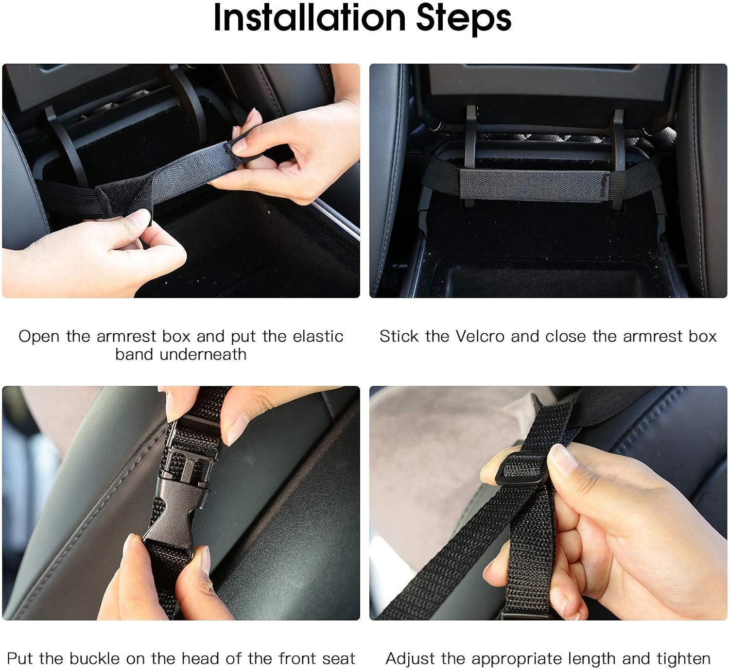 Car Handbag Holder,Purse Holder for Cars Between Seats and 4 Seat Hooks Car Net Pocket Handbag Car Organizer and Storage Barrier of Backseat Pet Kids (Black) Photo