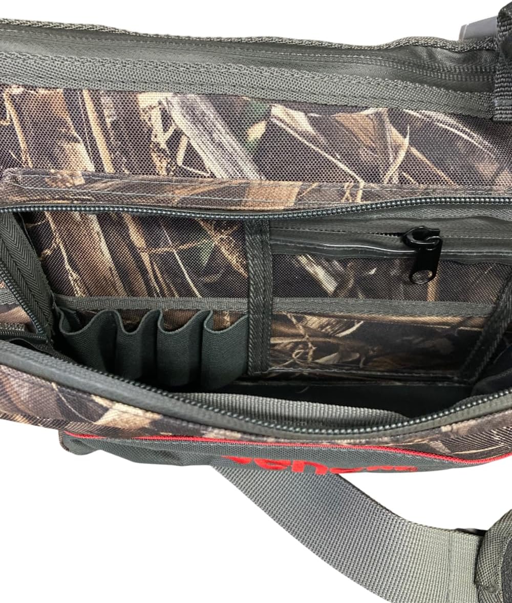 BENELLI Ducker Pro 53" Shotgun Waterfowl Hunting Gun Case, Max-7 Camo, 600D PVC-Backed, Water-Resistant Zipper, Oversized Pouch & Carry Strap, with Padded Sling