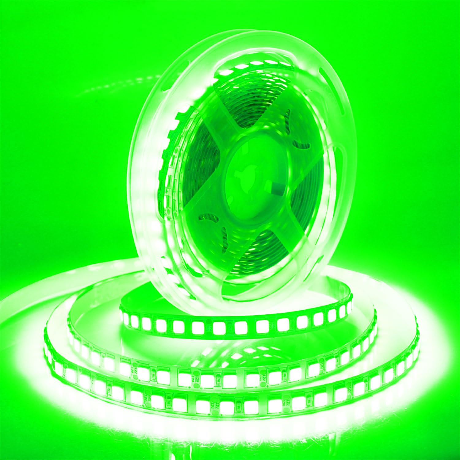 LED Light Strip, 16.4ft 600 Units SMD 5054 LEDs(5050 Upgraded), 16000LM Flexible 12V DC Waterproof IP67 Light Strips, LED Ribbon, DIY Christmas Home Kitchen Indoor Party Decoration(Green)