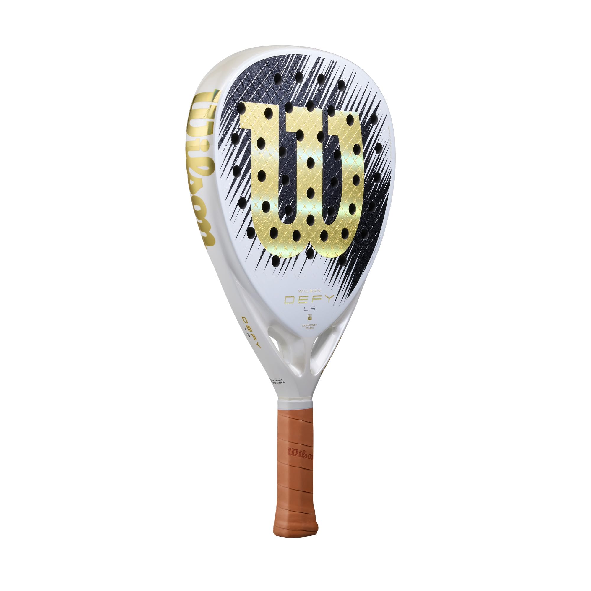 Wilson Defy LS V1 SE Raqueta de Pádel Edición Especial, Blanco/Oro