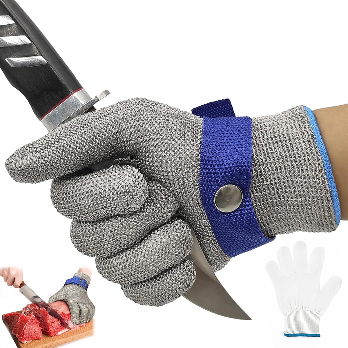 HASTHIP 1Pcs Stainless Steel Mesh Gloves, Anti-Cut Level-9 Protection Work Gloves, Adjustable Fit, Puncture Proof Glove For Processing, Fish Handling, Metal & Wood Work (Large, Pack Of 1) (B0D1XNQ7QB) Amazon Price History, Amazon Price Tracker