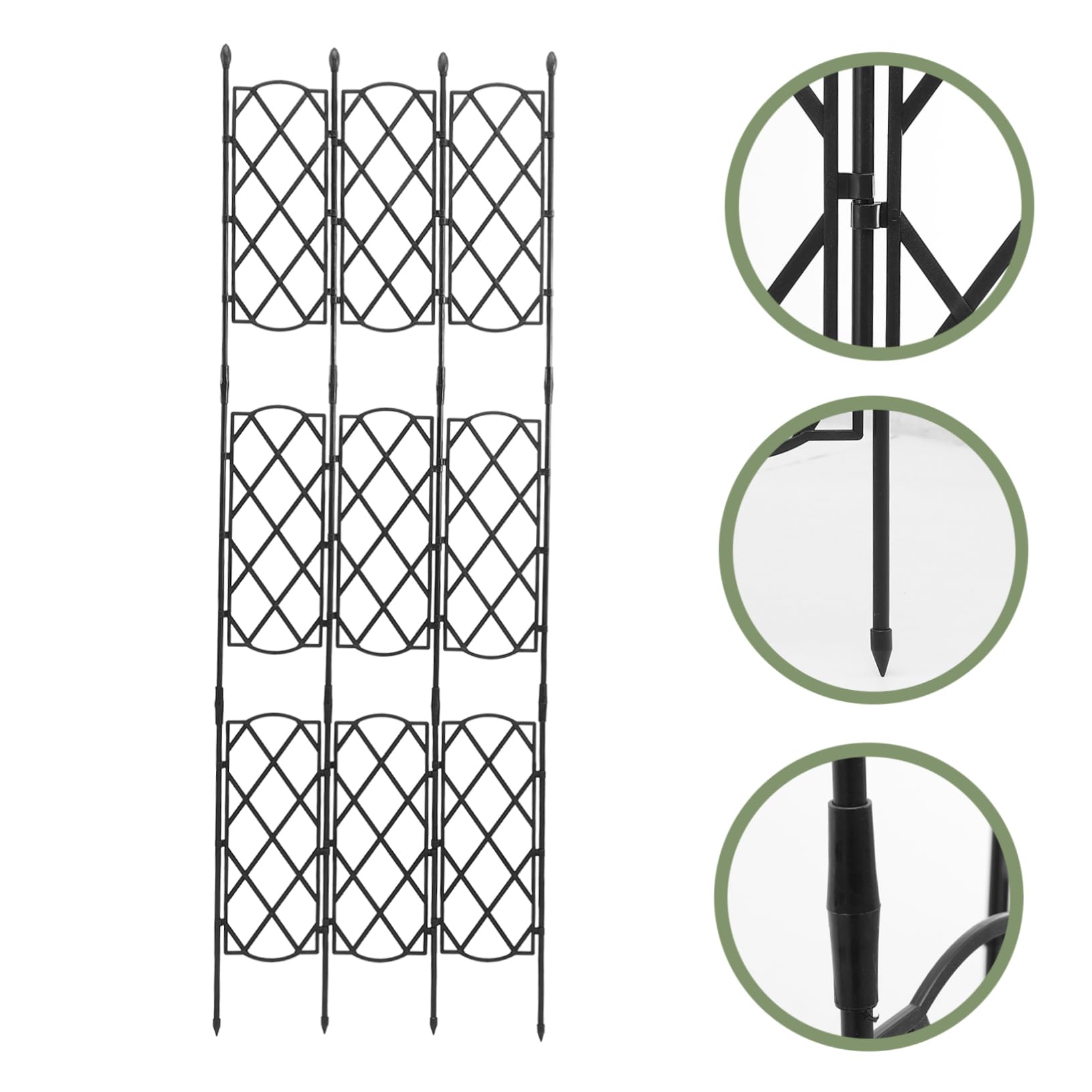 HANABASS Treillis Acier pour Plantes Grimpantes Support De Jardin pour Pois Et Rosiers Treillis Métallique pour Pot De Fleurs Et Plantes Grimpantes
