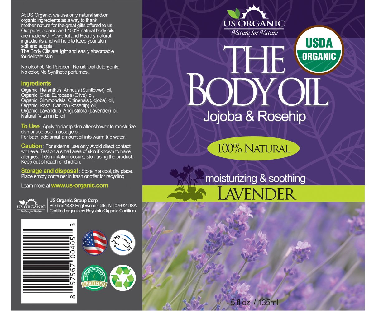 US Organic Body Oil - Romantic Sexy - Jojoba and Argan Oil with Vitamin E, USDA Certified Organic, No Alcohol, Paraben, Artificial Detergents, Color or Synthetic perfume (Bulgarian Rose): Lavender