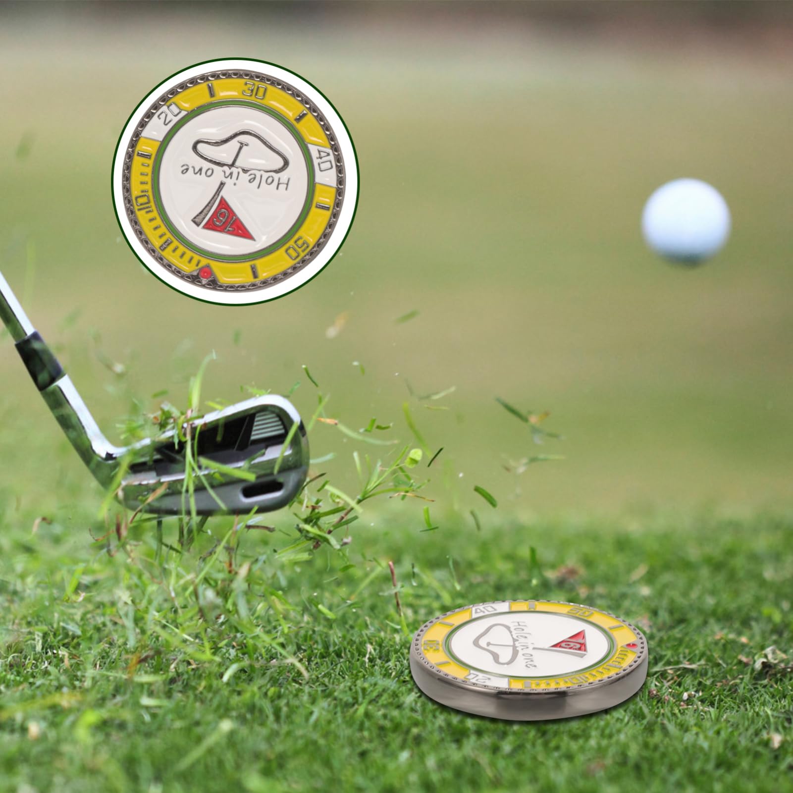 Sosoport Golf Ball Marker Doppelseitiger Markierungshelfer für Präzise Ausrichtung Robustes Material für Männer Golfzubehör Golfer