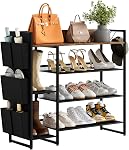 Shoe Rack Bench Shoe Storage Organizer with Seat, 5-Tier Industrial Free Standing Shoe Rack for Entryway, Narrow Shoe Rack Organizer Shelves for High Heels, Entryways, Hallways, Closets,Brown