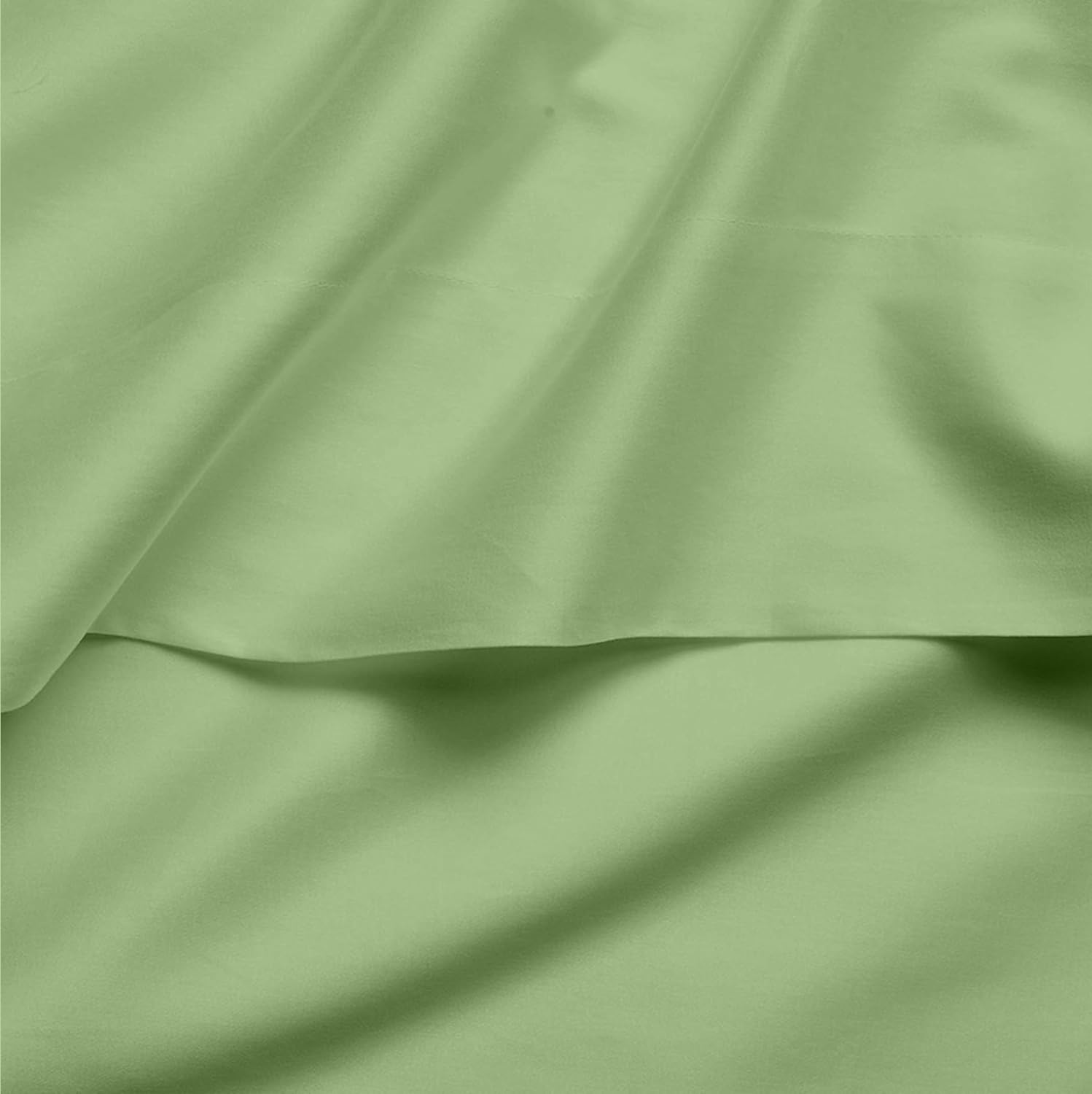 Real 1000 Thread Count, 100% Egyptian Cotton Sheet Set [6 PC- 1 Fitted, 1 Flat, 4 Pillowcases] [Queen Size, Sage Color] Bedsheet Sets, Fit Mattress Upto 12" Deep Pocket