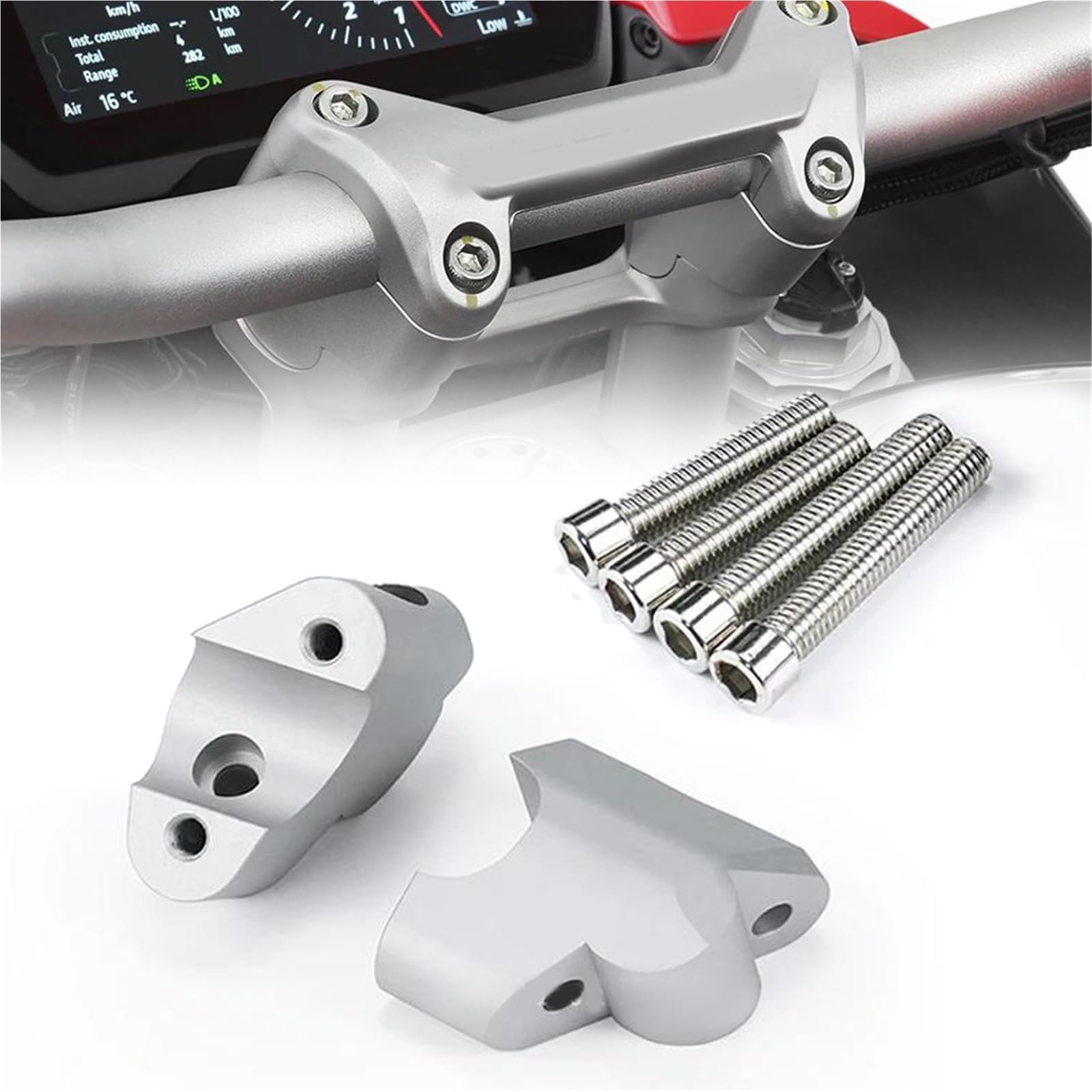 MCFHSH For D&ucati Multistrada V4 S V4S V4 Pikes Peak Rally Accessories Motorcycle CNC Aluminum Handlebar Riser Heightening Clamp Mount