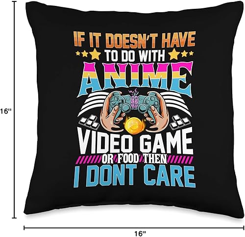 Miniatura 4 de Japonés Manga Anime Otaku Love Anime Video Comida Japonesa para Juegos Manga Amante Throw Pillow, 16x16, Multicolor