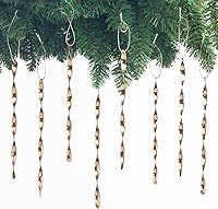 Vista 31 de AMS Adornos para árbol de Navidad, juego de 24 piezas de adornos de carámbanos retorcidos de aluminio para árbol de Navidad, fiesta de Año Nuevo