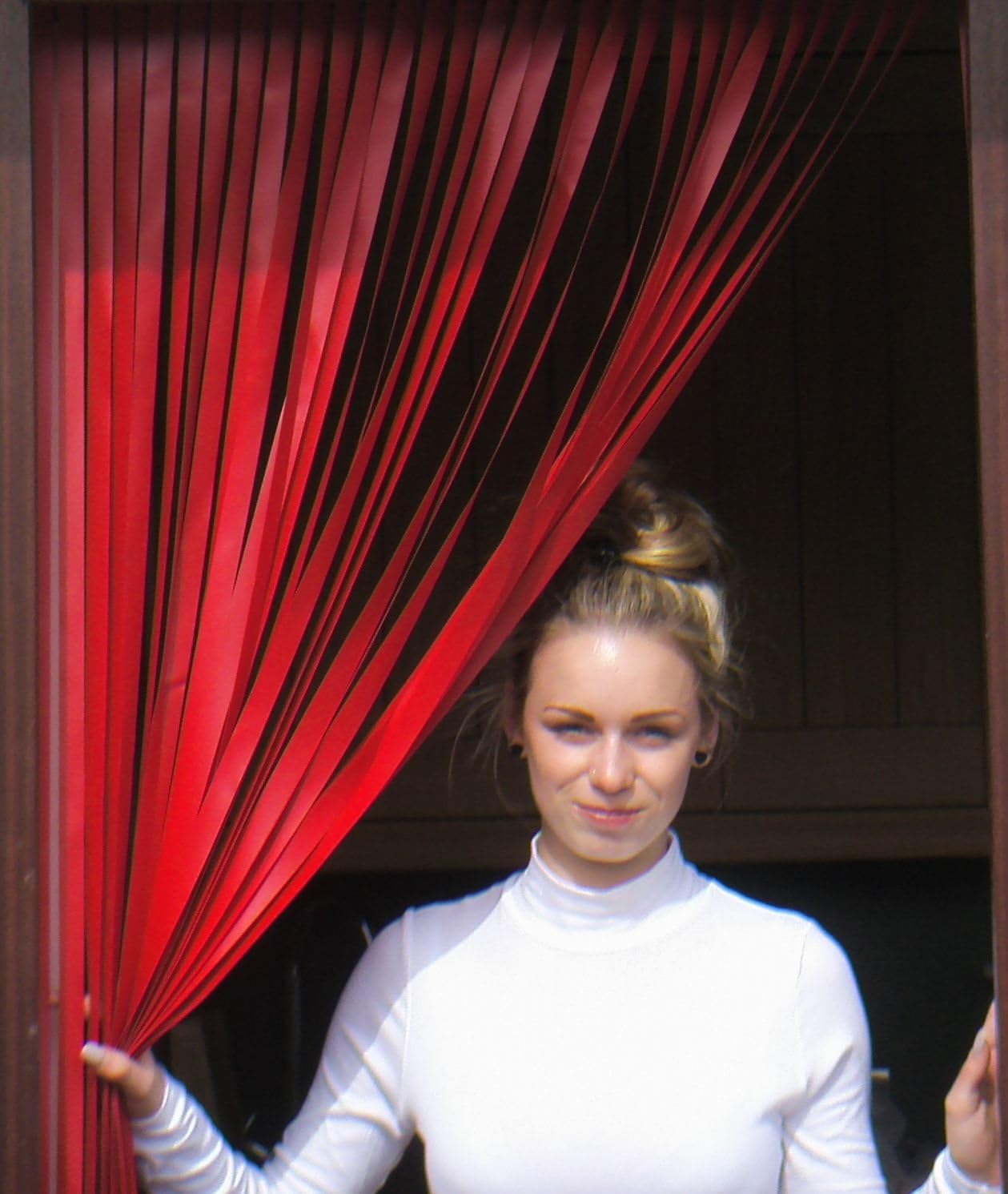 Caravan/Campervan Door Curtain, Resistant To Bugs and Fly. Ideal for Caravans and Motorhomes – All Red