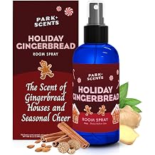 Park Scents Holiday Gingerbread Room Spray Theme Park Winter Holiday Xmas Christmas Air Freshener Room Fragrance Spray for Home with Ginger, Cinnamon, Clove, Nutmeg, Almond, Molasses, Sugar 4oz