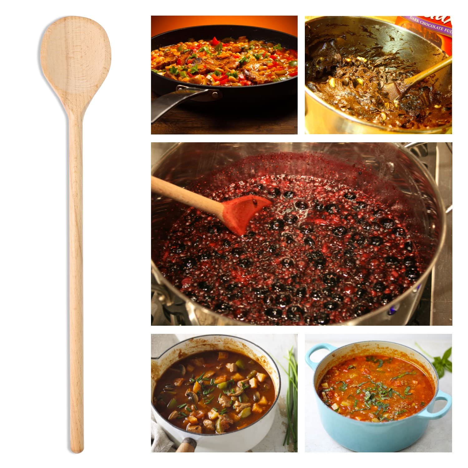 Wooden Spoon for Cooking - Wooden Cooking Exclusive - Mixing Baking Serving Wooden Spoons - Kitchen Wooden Utensils - Ideal For Cooking