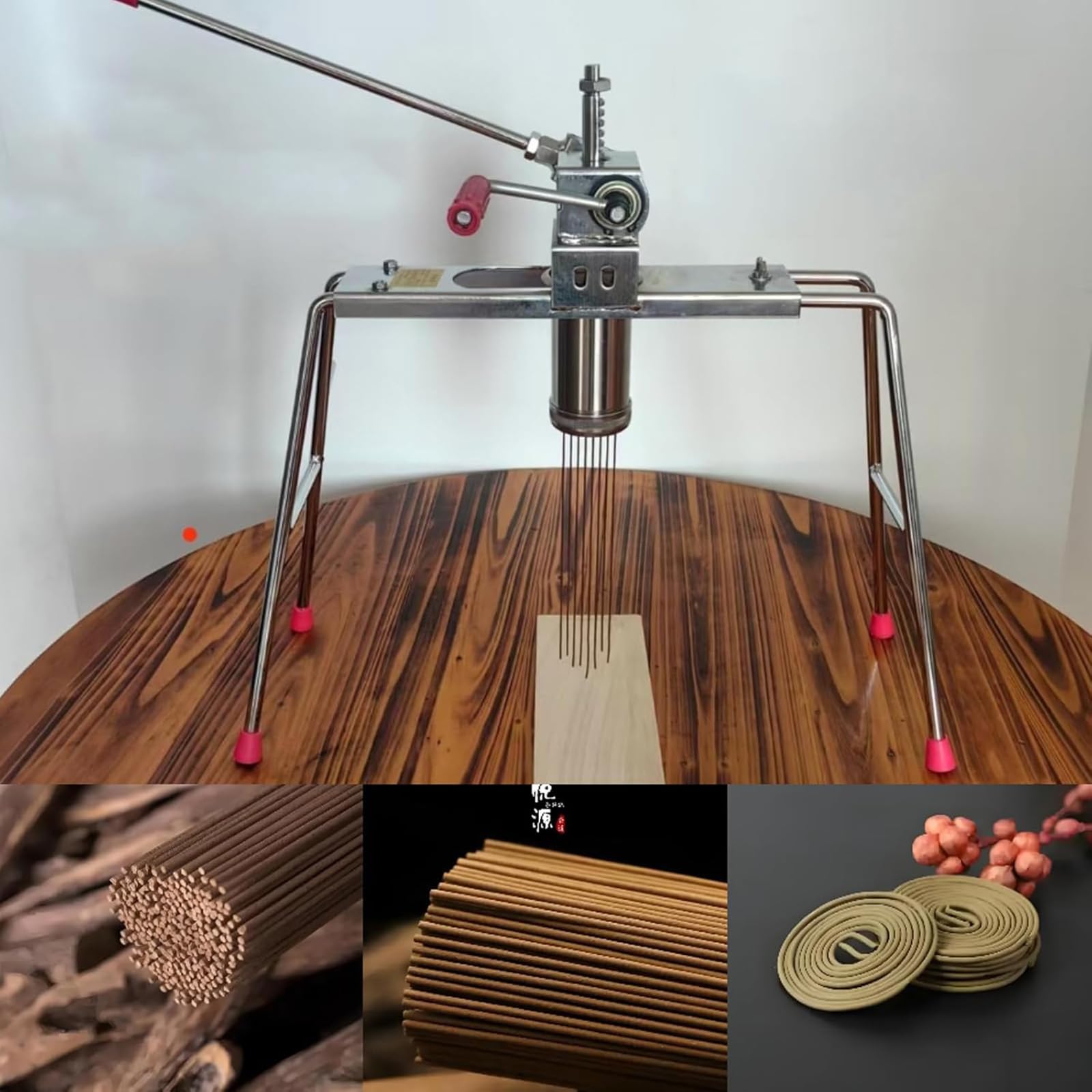 Herramientas para hacer incienso, máquina manual de acero inoxidable con soporte ajustable de 50-56 cm y moldes para hacer varillas de incienso