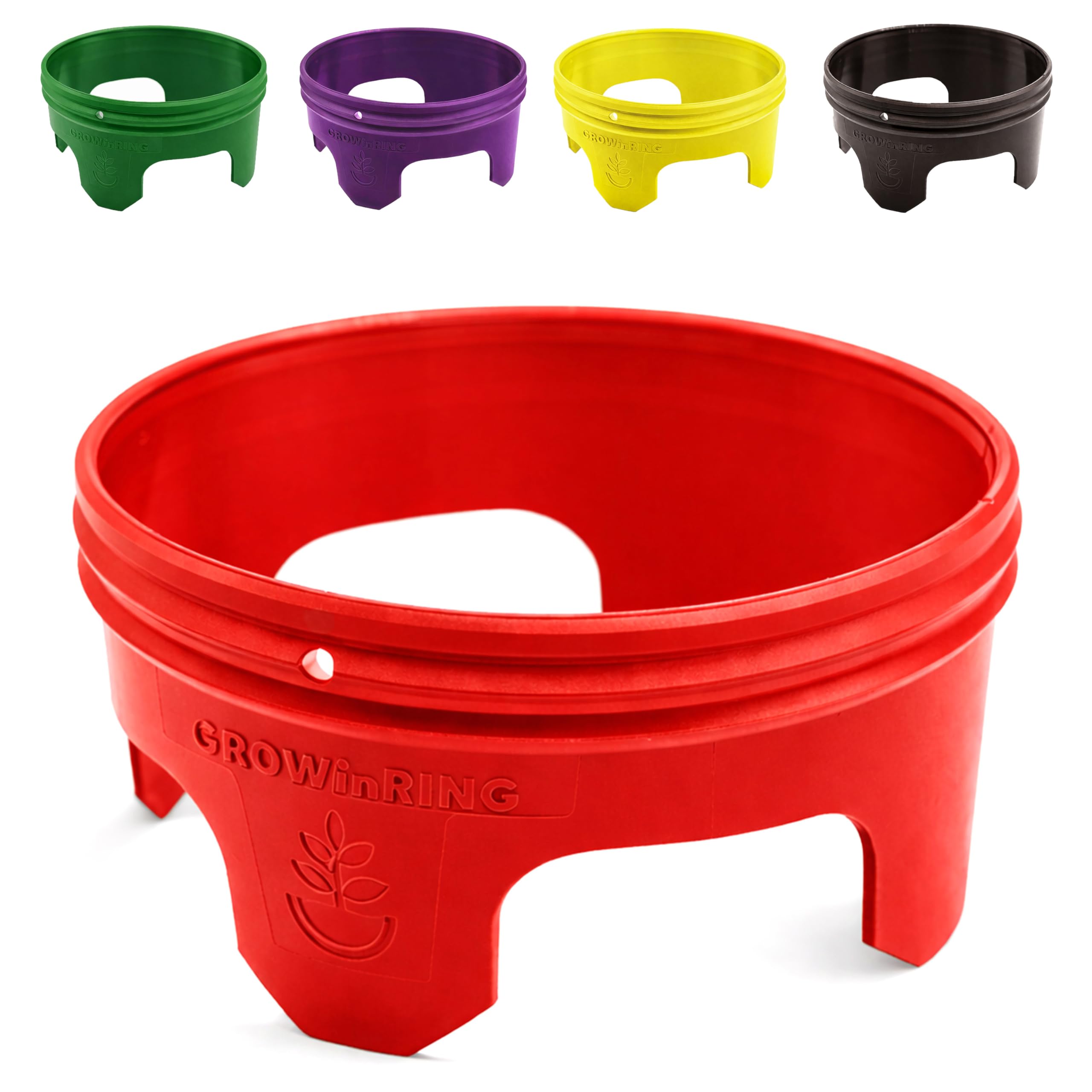 7 inch Solid Planting Grow Rings | 12 Pack Red | One-Piece Design for Deep Root Watering Veggies, Herbs &amp; Flowers | Mulch &amp; Soil Barrier | Deter Slugs and Cutworms | Heavy Duty | Made in USA