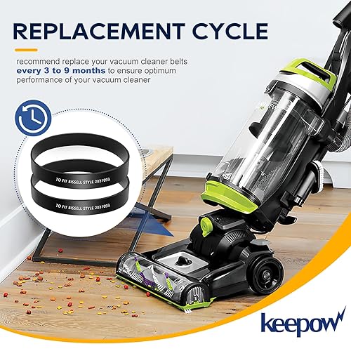 Miniatura 5 de KEEPOW Correa de vacío compatible con aspiradoras Bissell PowerForce y Powerforce Helix 2191U 2191 2190 1240 1700 2692, parte # 2031093, paquete de 4