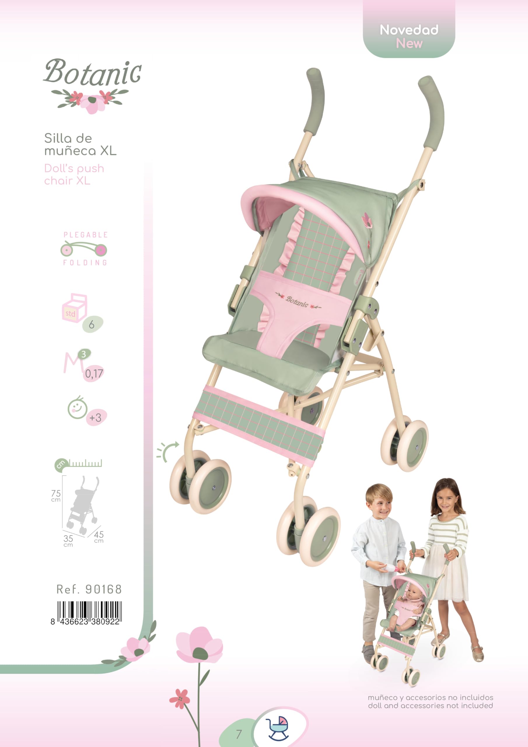 Carro de Muñecas Silla XL Plegable Botanic DeCuevas 90168