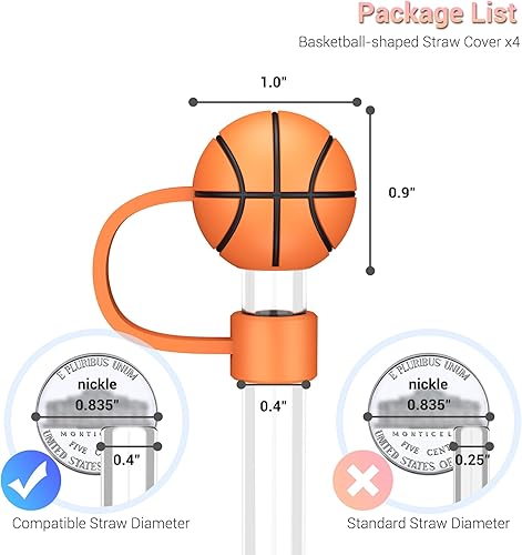 Miniatura 2 de 4 piezas  Funda de popote para accesorios de copa Stanley, adorno de paja se adapta a popotes reutilizables de 0.4 pulgadas, fundas de silicona sin