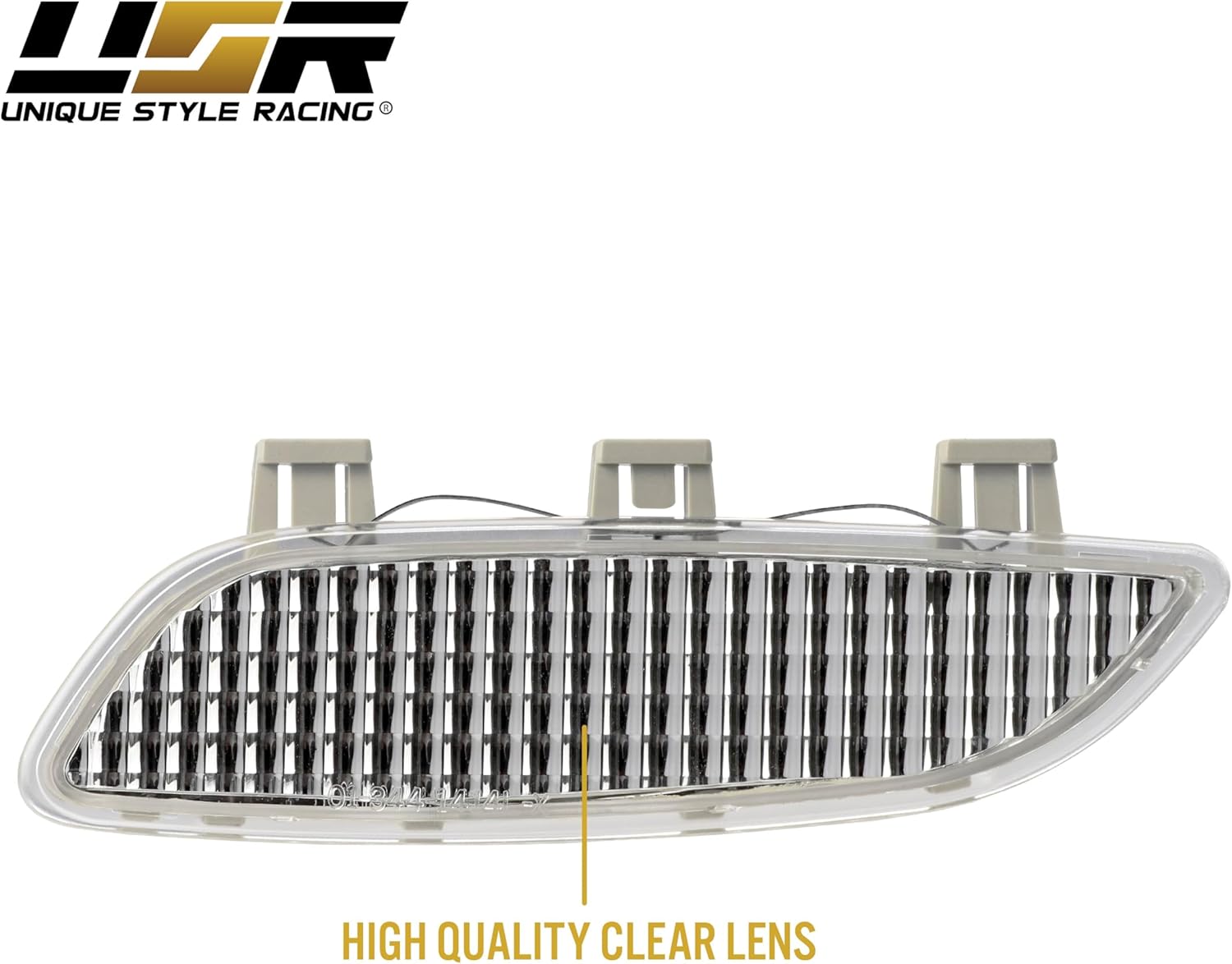 USR 08-12 M3 Front Bumper Reflector – Clear Reflector Lamps (Left + Right) Pair - Compatible with 2008-2012 BMW 3 Series M3 Models Only E90 / E92 / E93 (CLEAR FRONT BUMPER REFLECTORS)