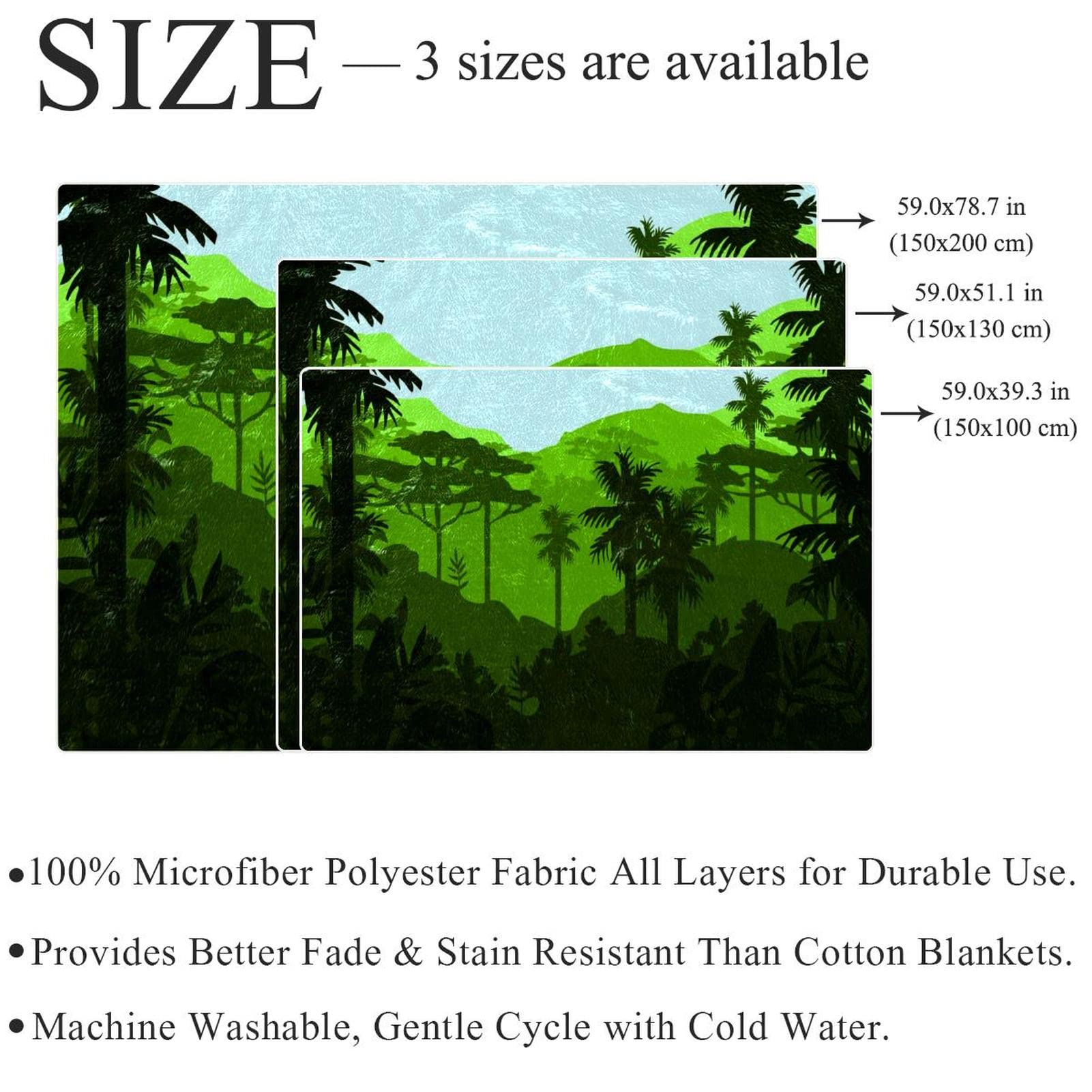 Coperta in pile per divano, divano o letto, accoglienti e morbide coperte tropicali foresta paesaggio palma montagna