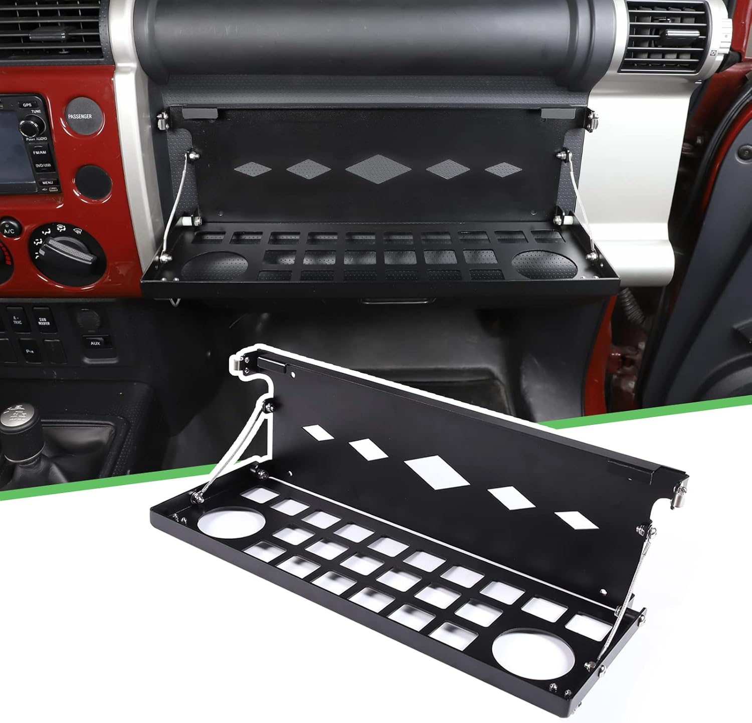 LLKUANG Aluminum Alloy Car Co-Pilot Multi-Function Storage Tray Rack for Toyota FJ Cruiser 2007-2021 Mobile Phone Key Storage Rack Tool Tray : Automotive