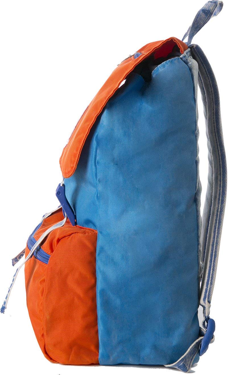 Invicta Rucksack, JOLLY VINTAGE Tagesrucksack, Lässiger Daypack, Für Büro, Ausflüge & Pendeln, Für Uni, Sport, Freizeit, 13'' Laptopfach, italienisches Design, orange/blau