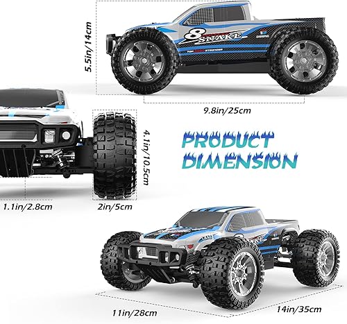 Miniatura 9 de DEERC 9200E - Coches RC grandes de hobby a escala 110 coche de control remoto rápido de alta velocidad para niños adultos 4WD 24GHz todoterreno