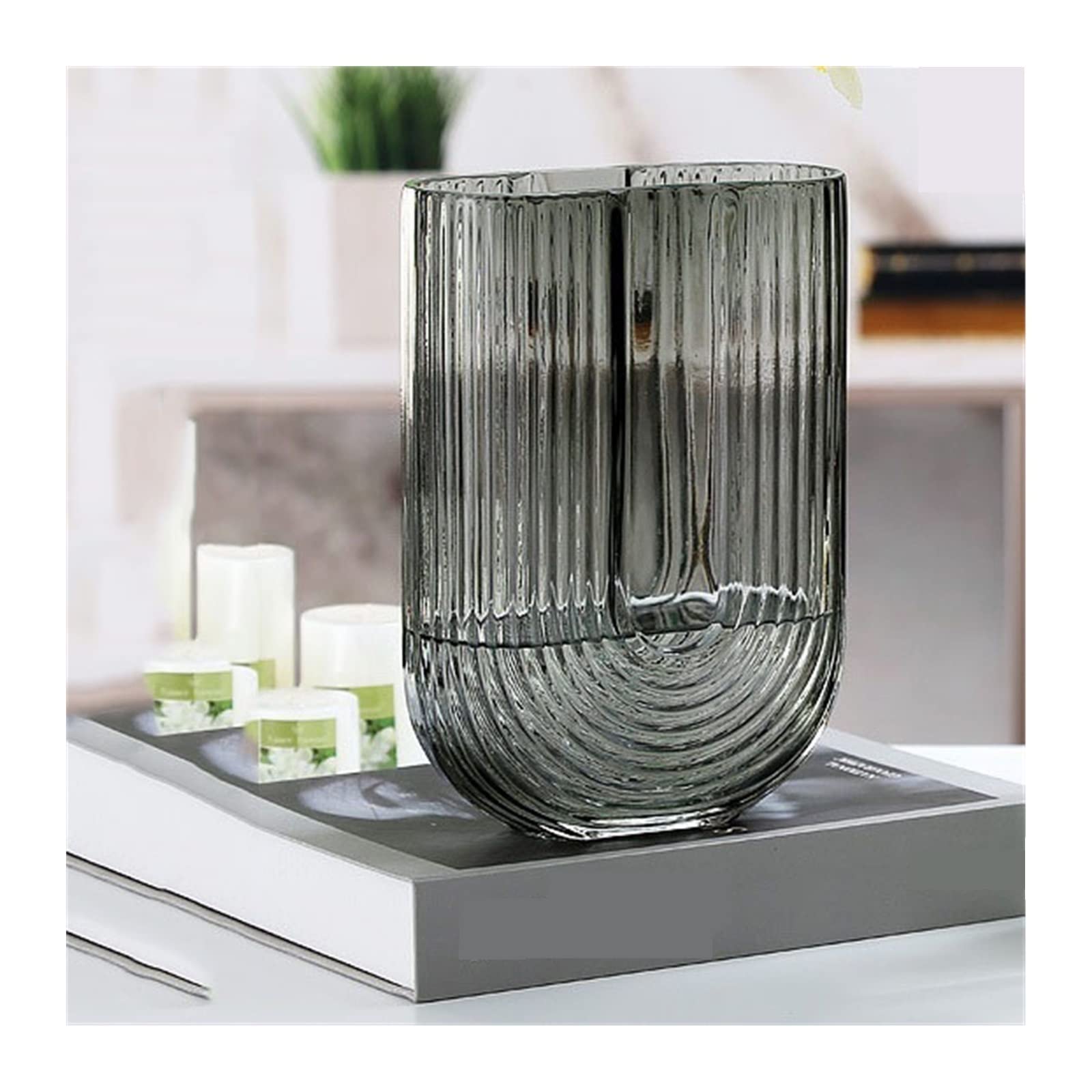Centerpiece Vases Modern Simple Transparent Glass Vase Ornaments Nordic Living Room Creative Flower Water Culture Dry Arranging Device(Small)