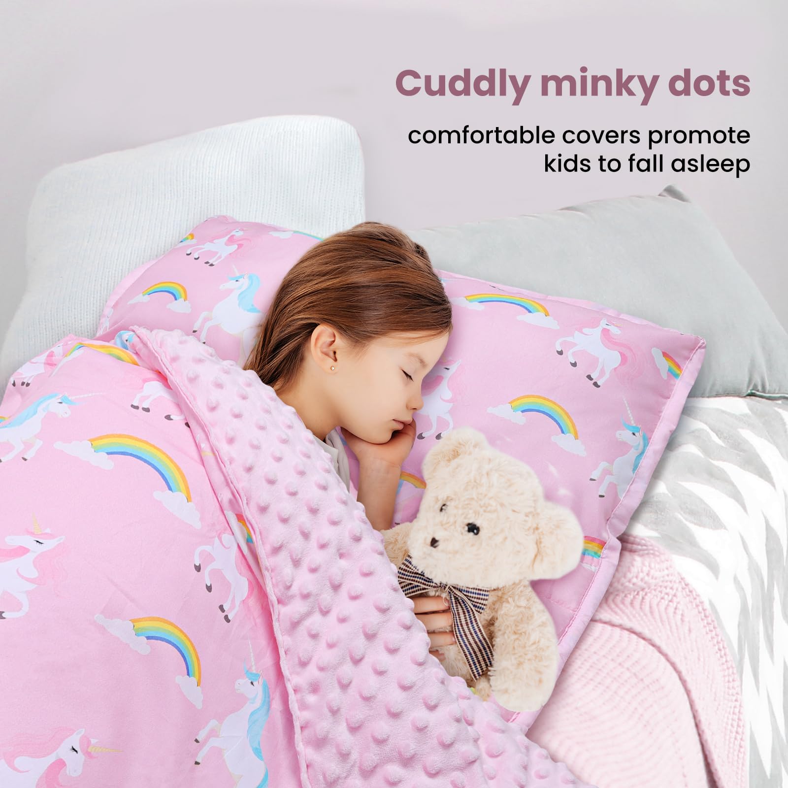 Saco de Dormir para Niños con Almohada y Manta Extra Gruesa Grande 2 en 1, Alfombrilla de Siesta para Niñas y Niños, Bolsa de Dormir Bebés para Preescolar Viajes Camping