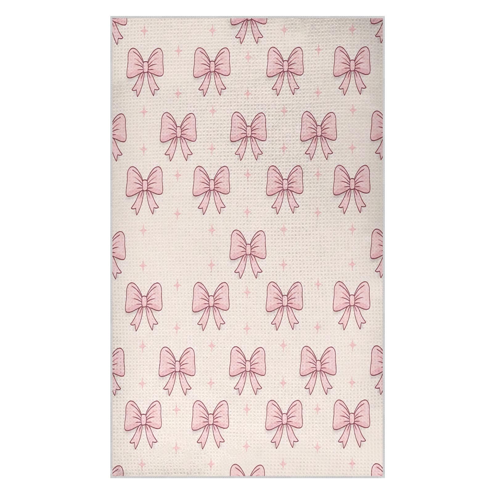 BURSTDDY Bows Kitchen Towels,Absorbent Dish Towels 2 Pack