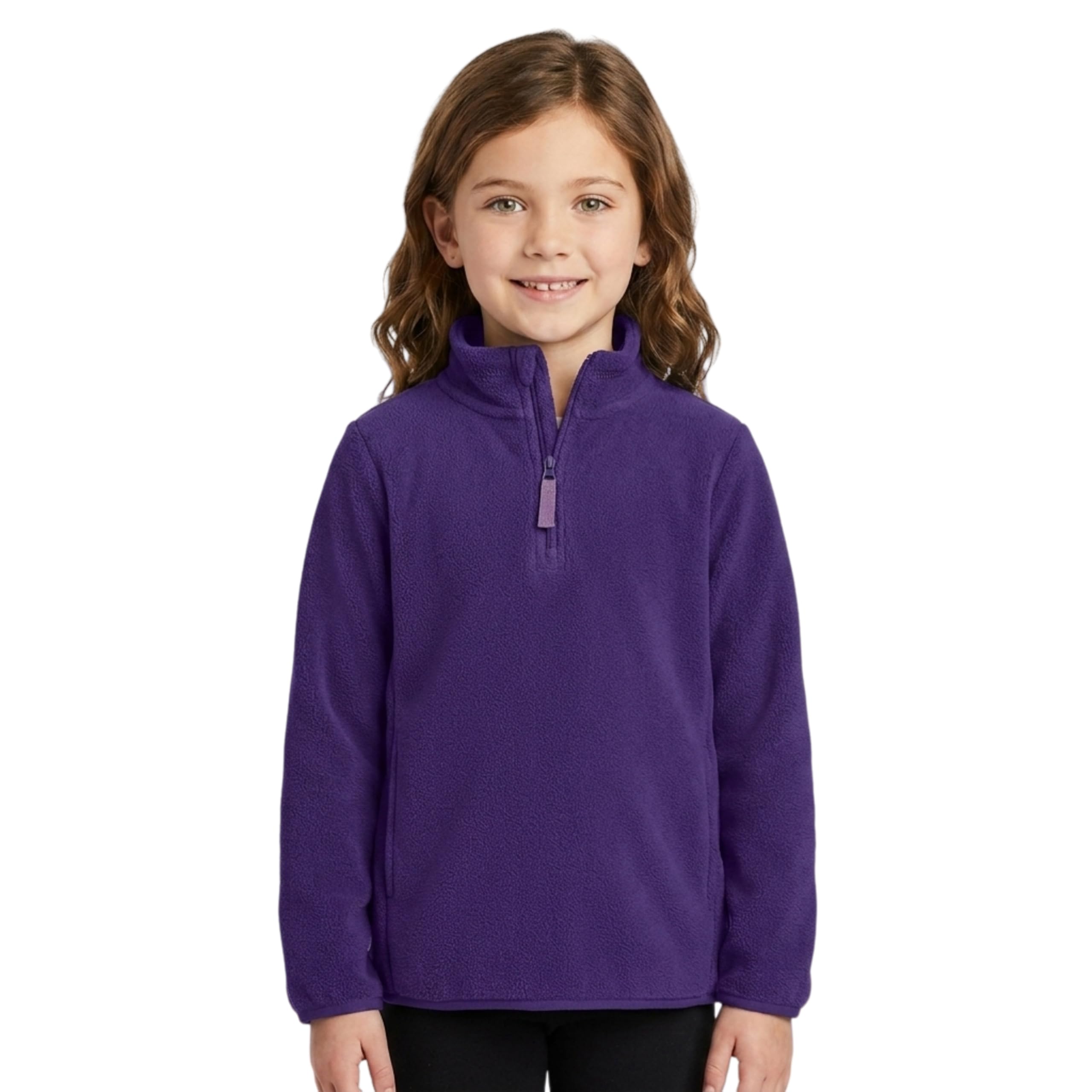 Toddler Boys Girls Fleece Quarter Zip Pullover Jacket 2-12 Years