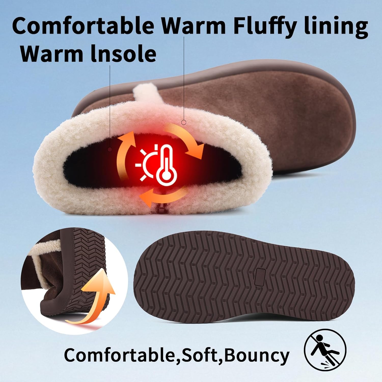 Winter Snow Boots for Women Fur Lined Mid-Calf Women Boots Warm & Comfartable Suede Upper Booties for Outdoors & Indoors Use