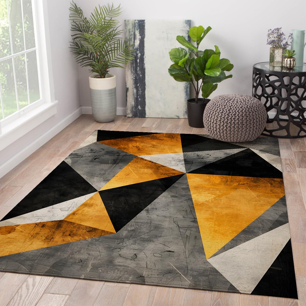 Tapis de salon moderne antidérapant et lavable pour éliminer les taches